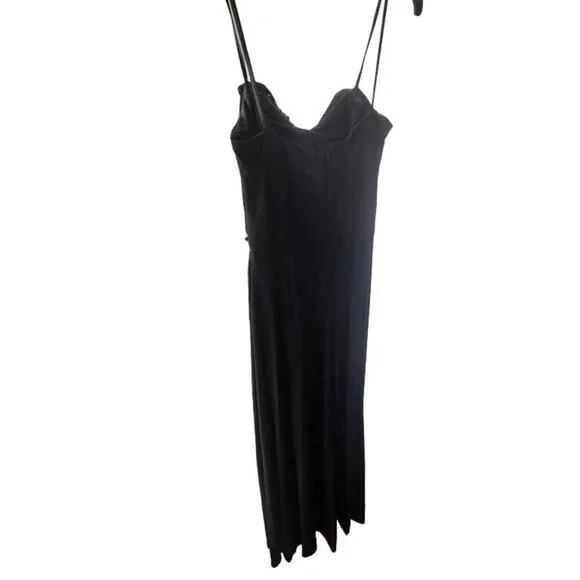David Meister Black Beaded Embellished Sleeveless Cocktail Dress size 4